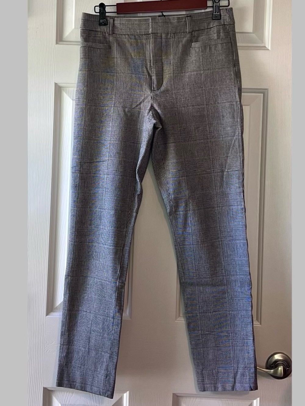 Banana Republic High-Rise Sloan Black & White Plaid Pants